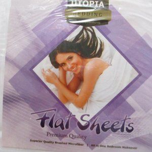 Utopia Bedding Flat Queen Sheets ~ 2ea Bulk New